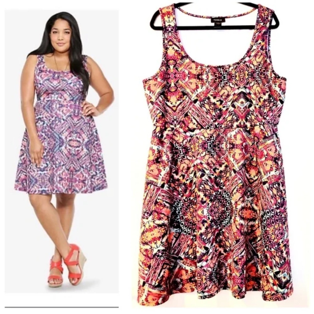 NWT Torrid scuba tribal skater dress sleeveless Sz 1X
